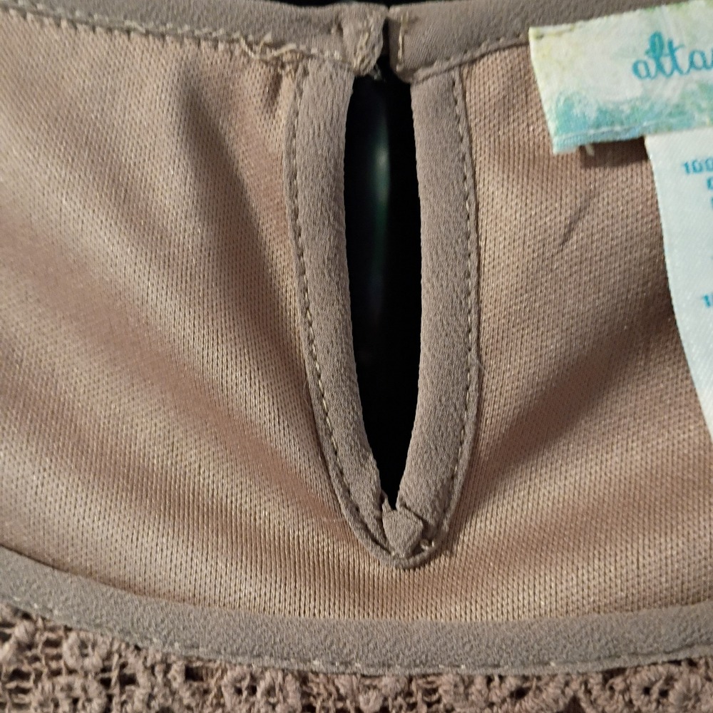 Altar'd State Tunic Is Taupe Color With Lace Embellishment Bell Sleeves Sz Small - Picture 6 of 6